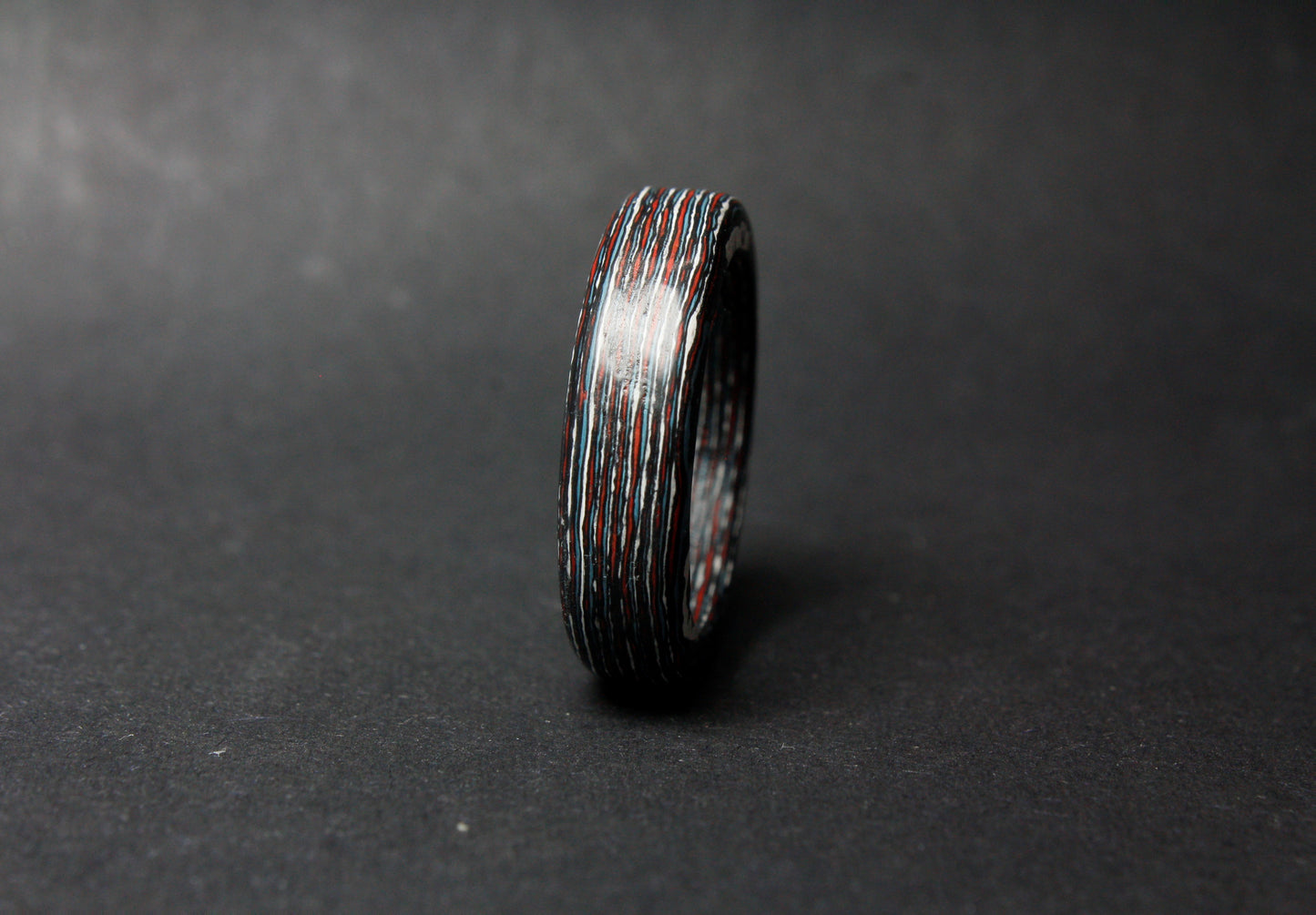 4th of July Carbon Fiber Ring - Color Infused Carbon Fiber Ring