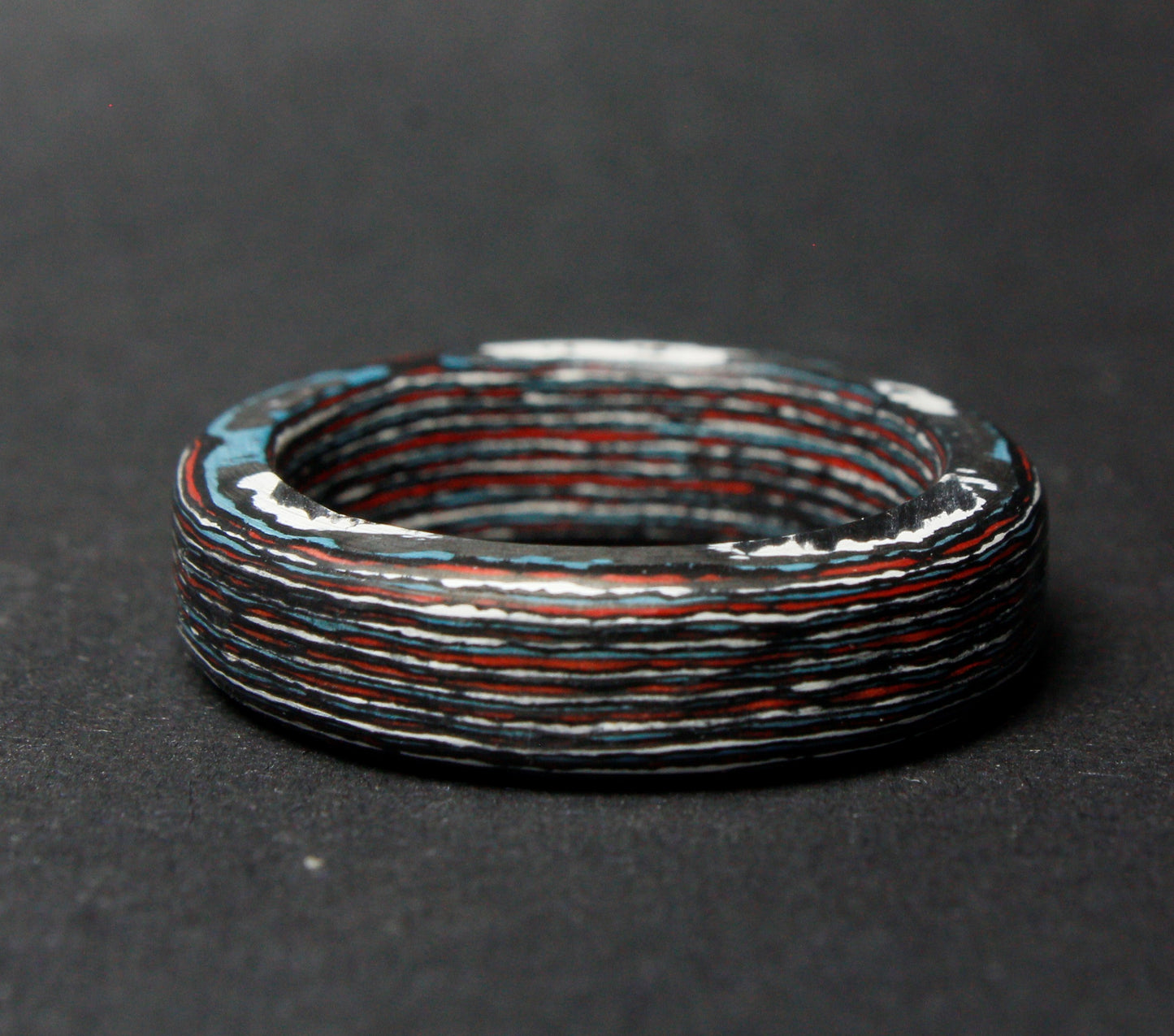 4th of July Carbon Fiber Ring - Color Infused Carbon Fiber Ring