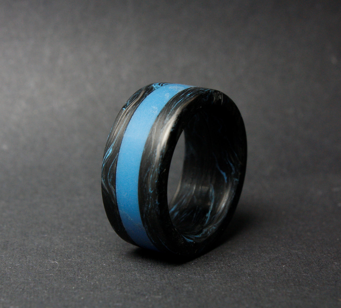 Tron - Glow Carbon Fiber Ring