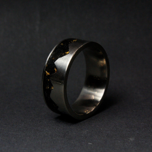 Titanium Gold Mountains - Wedding Band