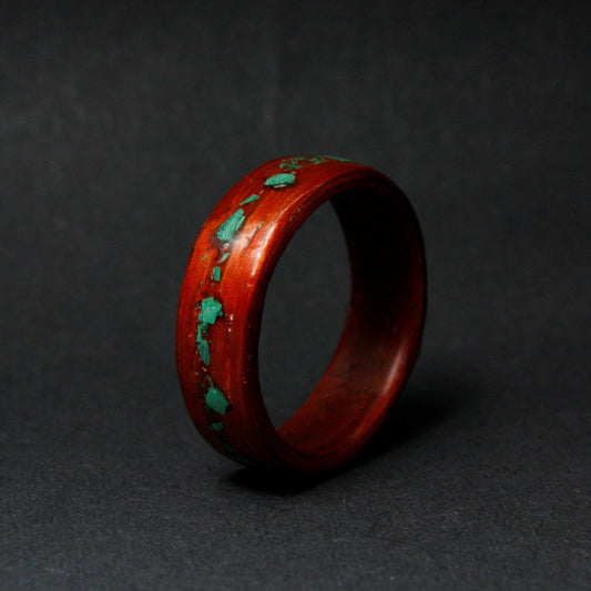 Padauk & Malachite Bentwood Ring