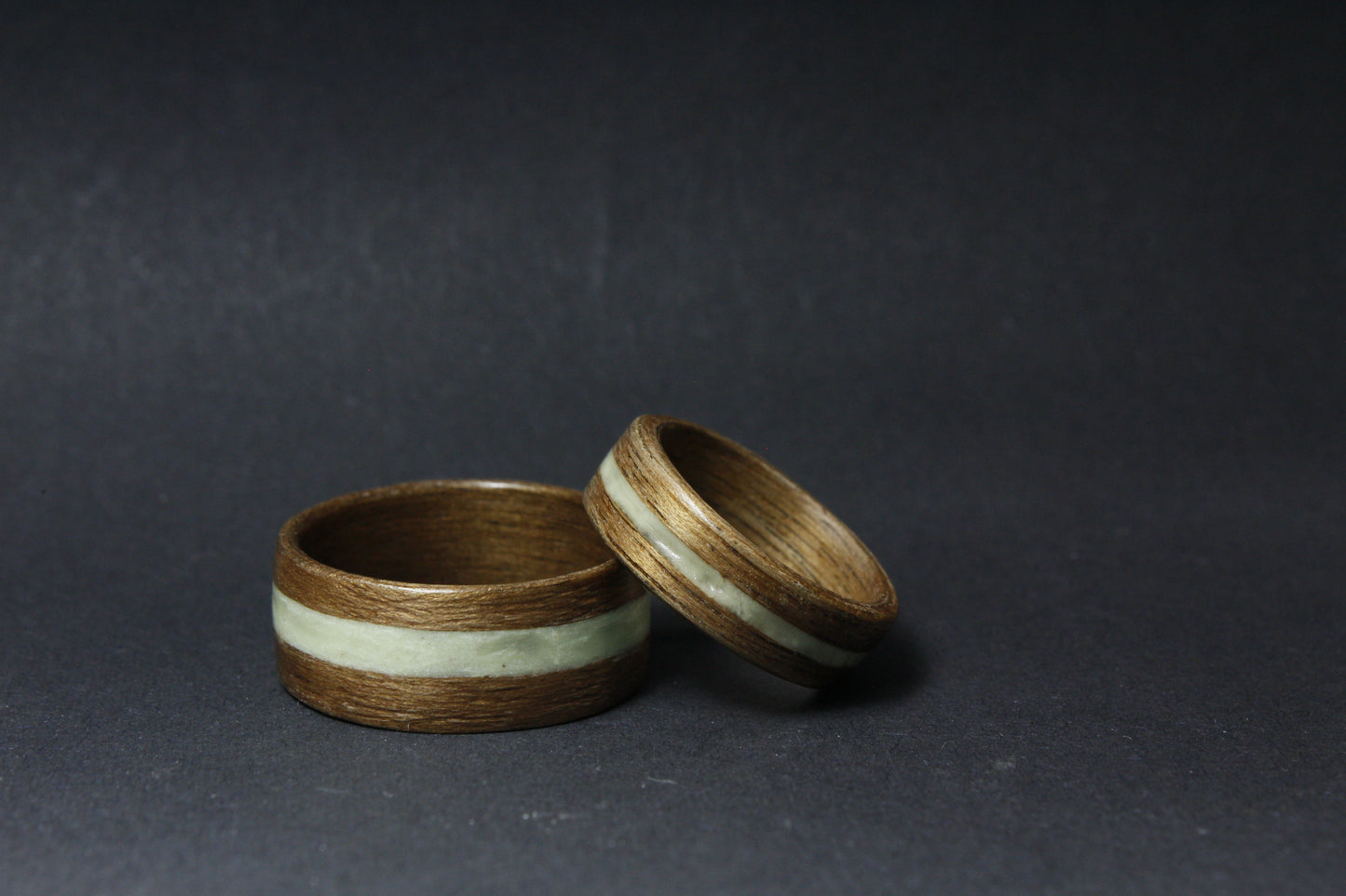 Glow in the Dark Walnut Bentwoo Ring