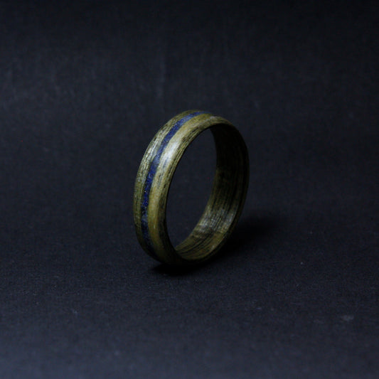 Harborica Betnwood Ring Inlaid with Crushed Lapis Lazuli