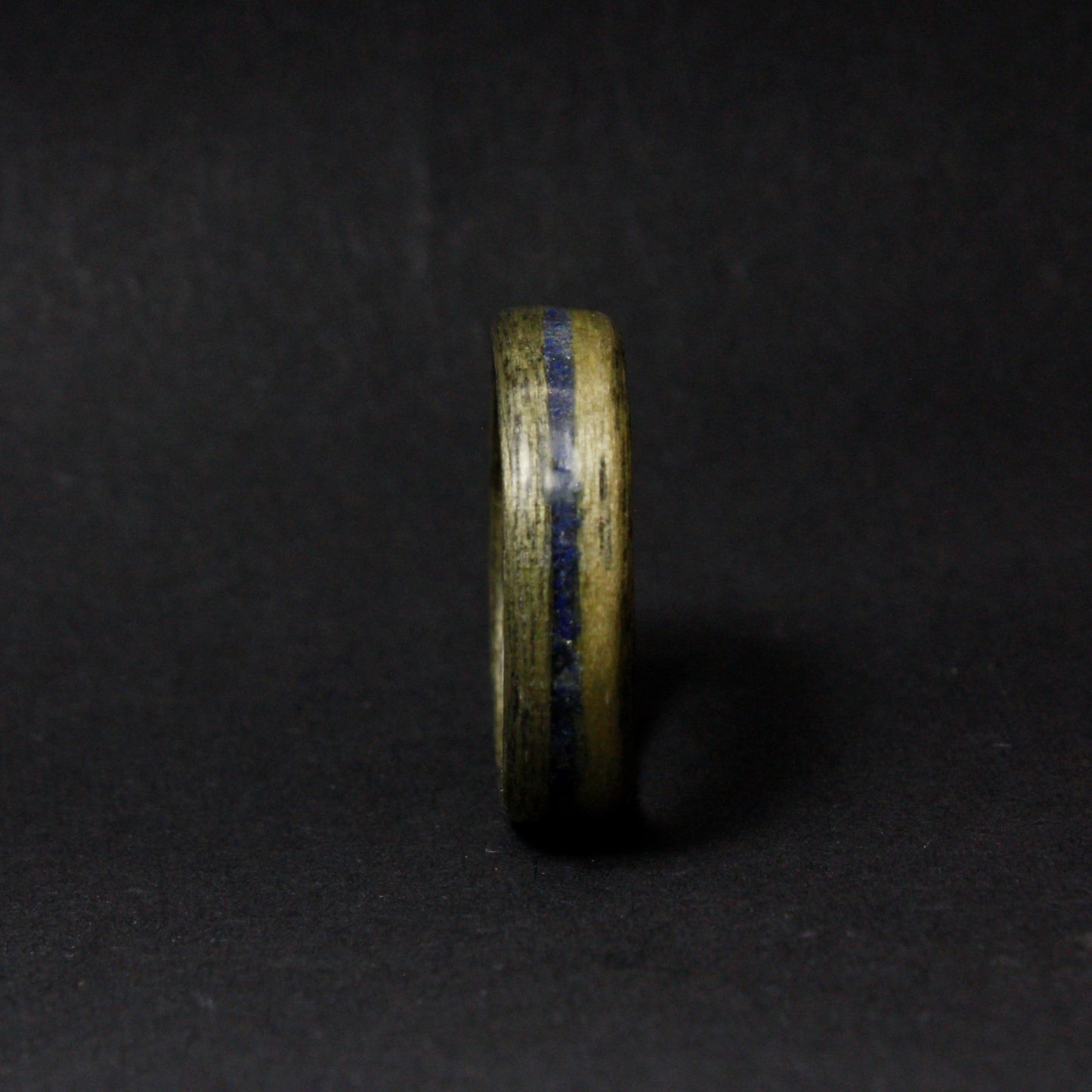 Harborica Betnwood Ring Inlaid with Crushed Lapis Lazuli