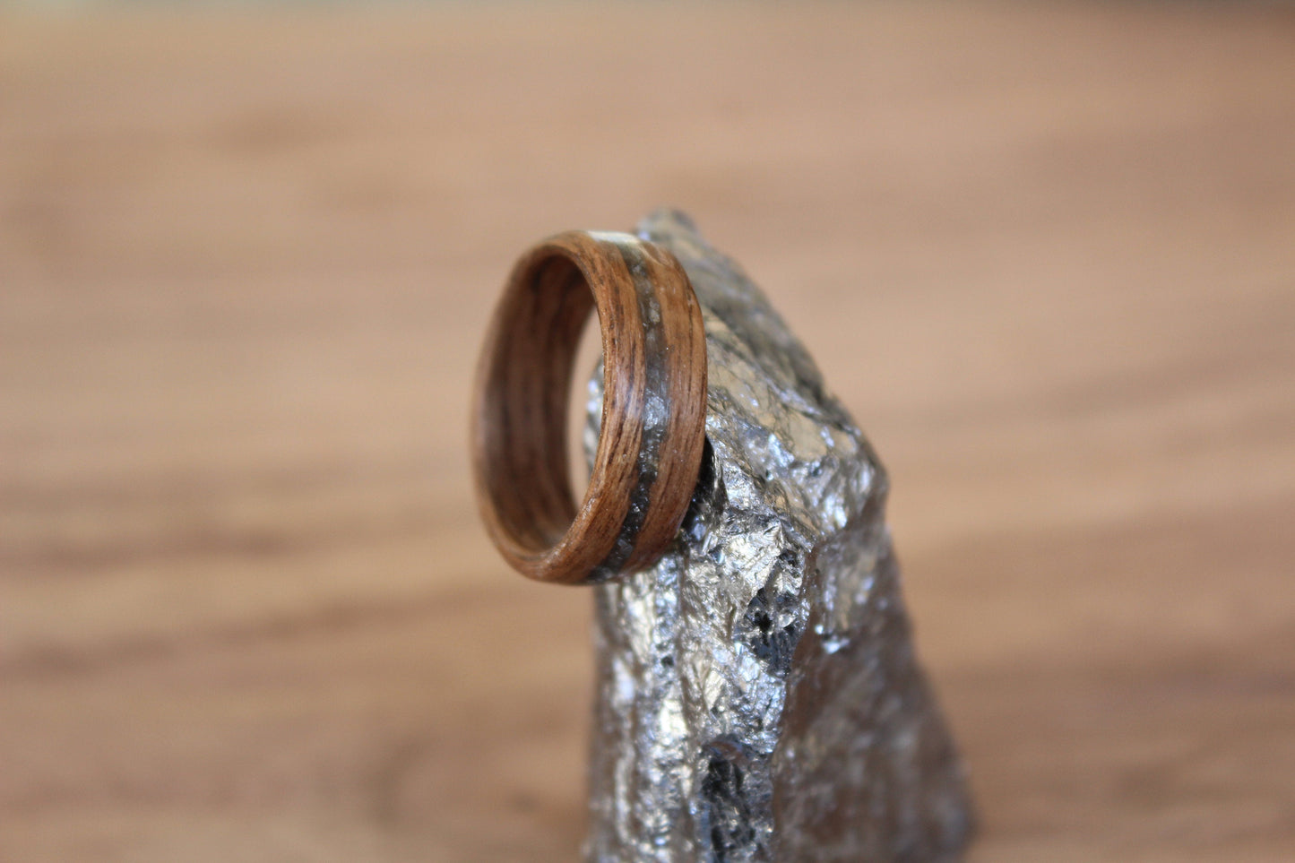 Silicon and Walnut Bentwood Ring