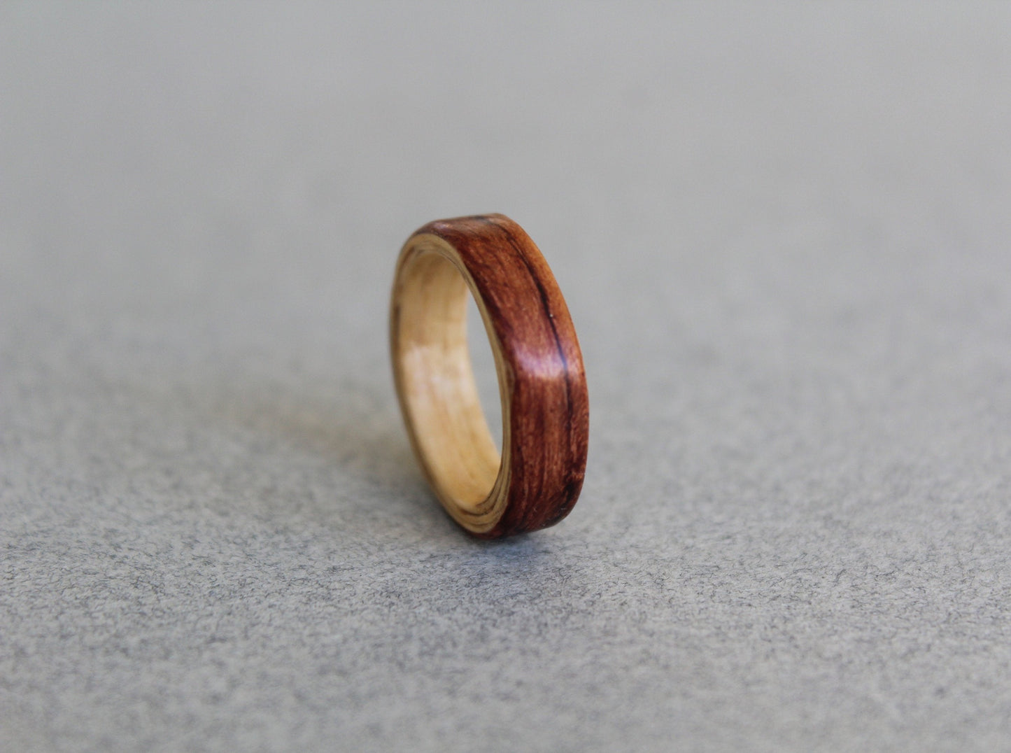 Bubinga and Ash Bentwood Ring