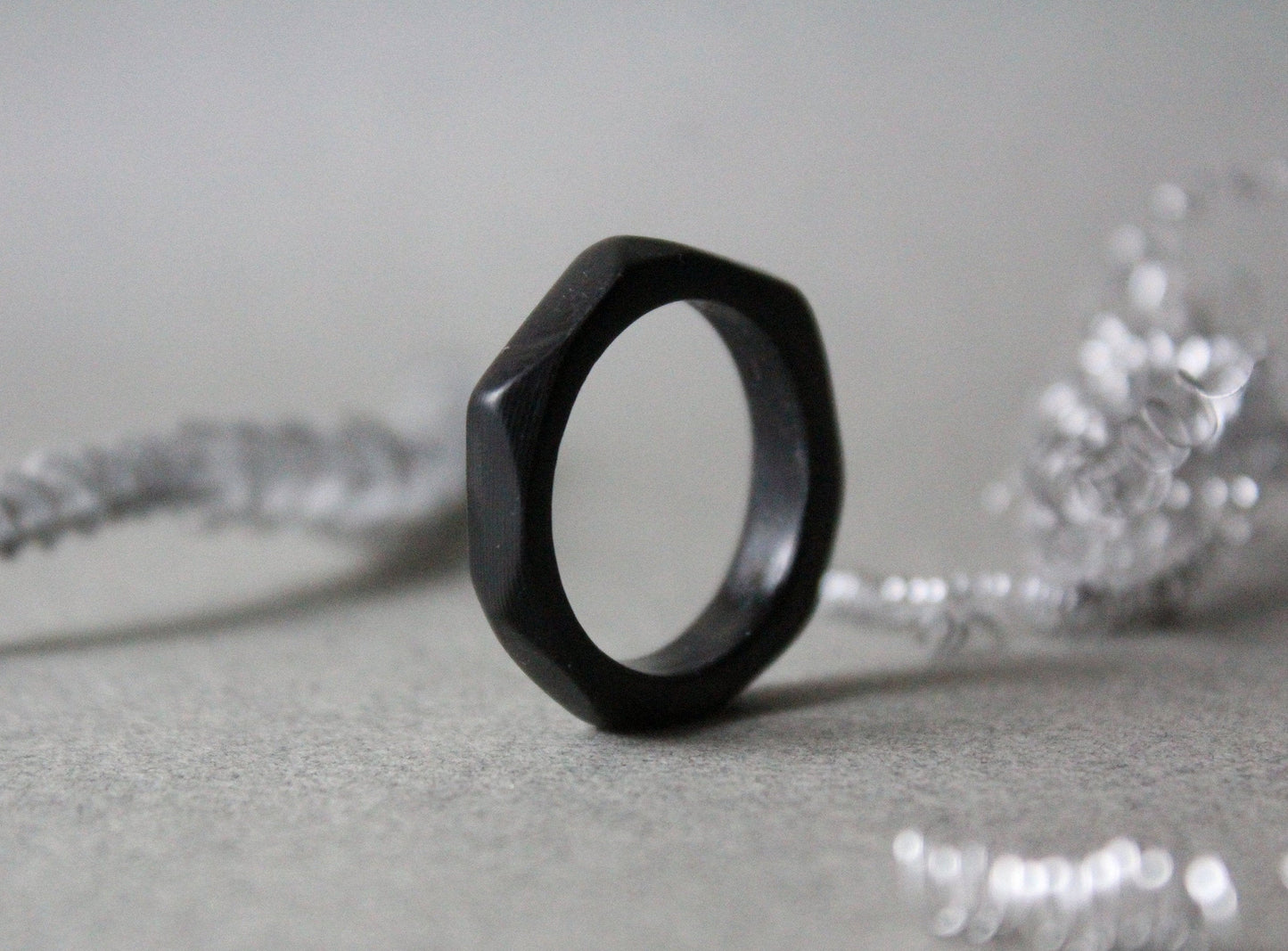 Faceted Carbon Fiber Ring