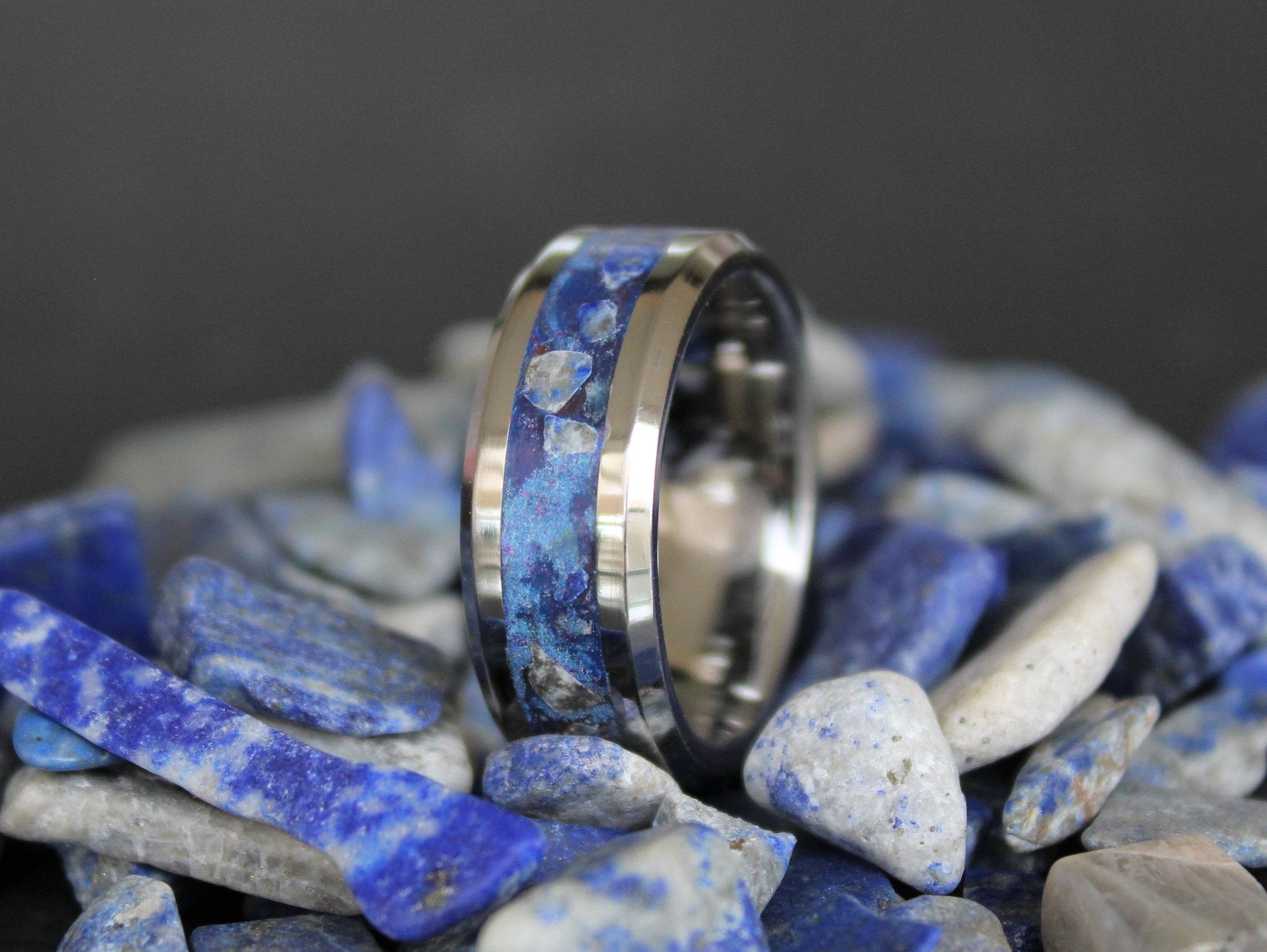 Titanium - Meteorite Glow Ring - Opal - Green Glow Ring - Men's Engagement  Ring - Green - Meteorite Ring - Meteorite Wedding Band