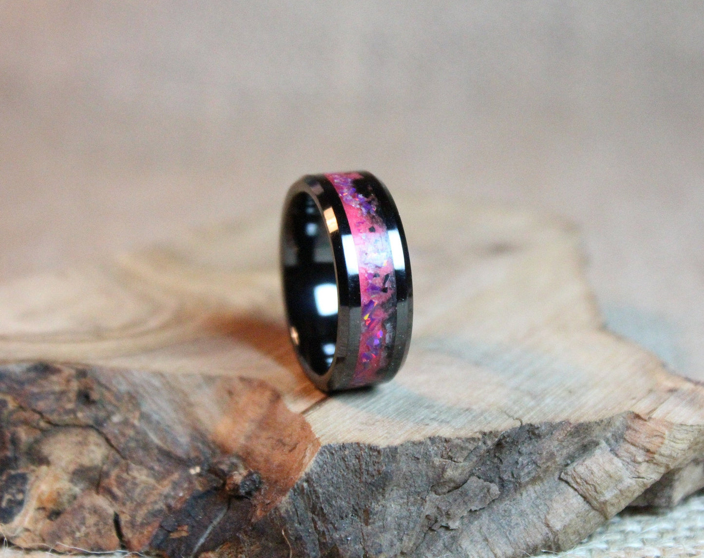 The Horsehead Nebula Ring - Black Ceramic Band