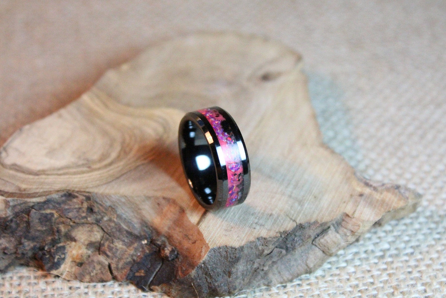 The Horsehead Nebula Ring - Black Ceramic Band