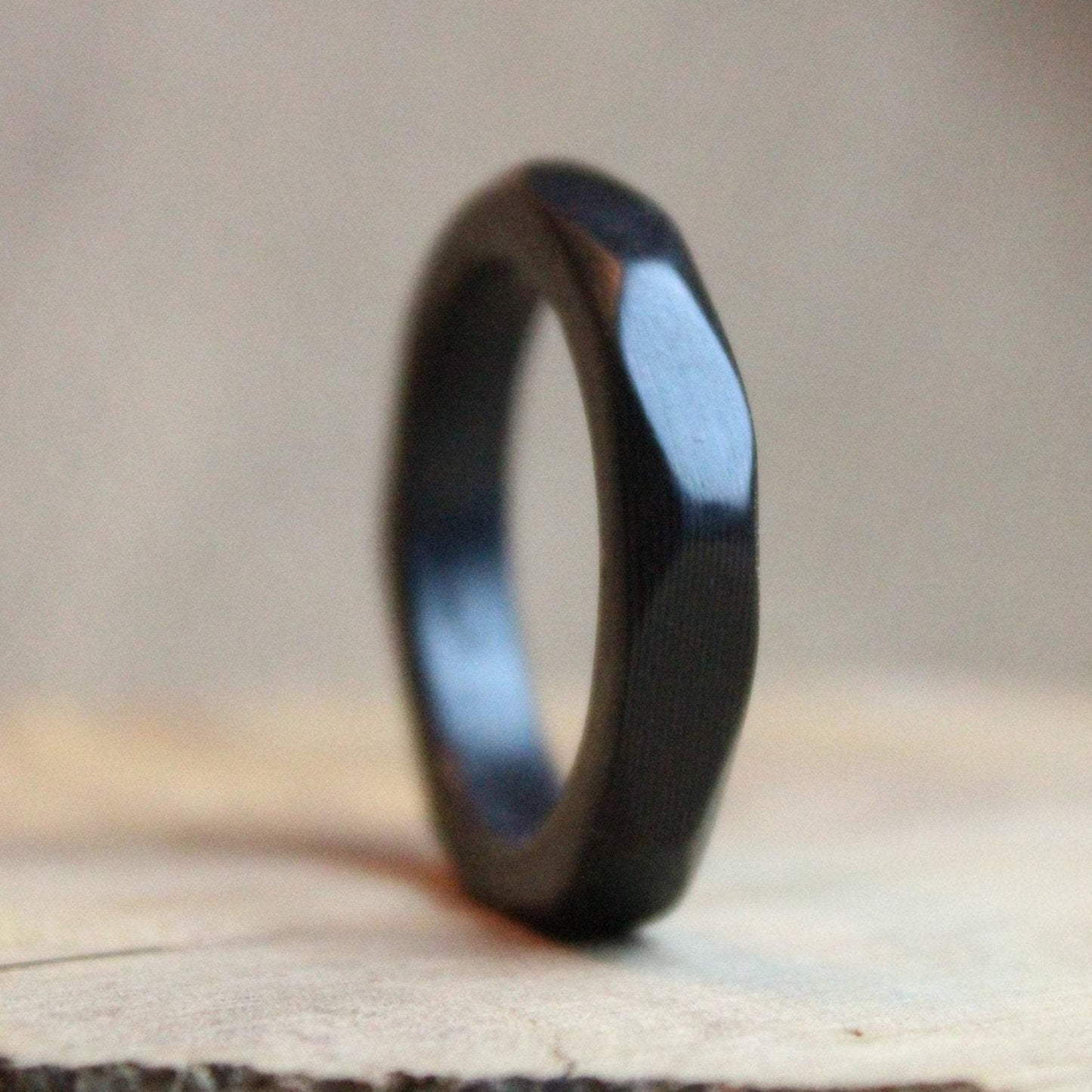 Faceted Carbon Fiber Ring