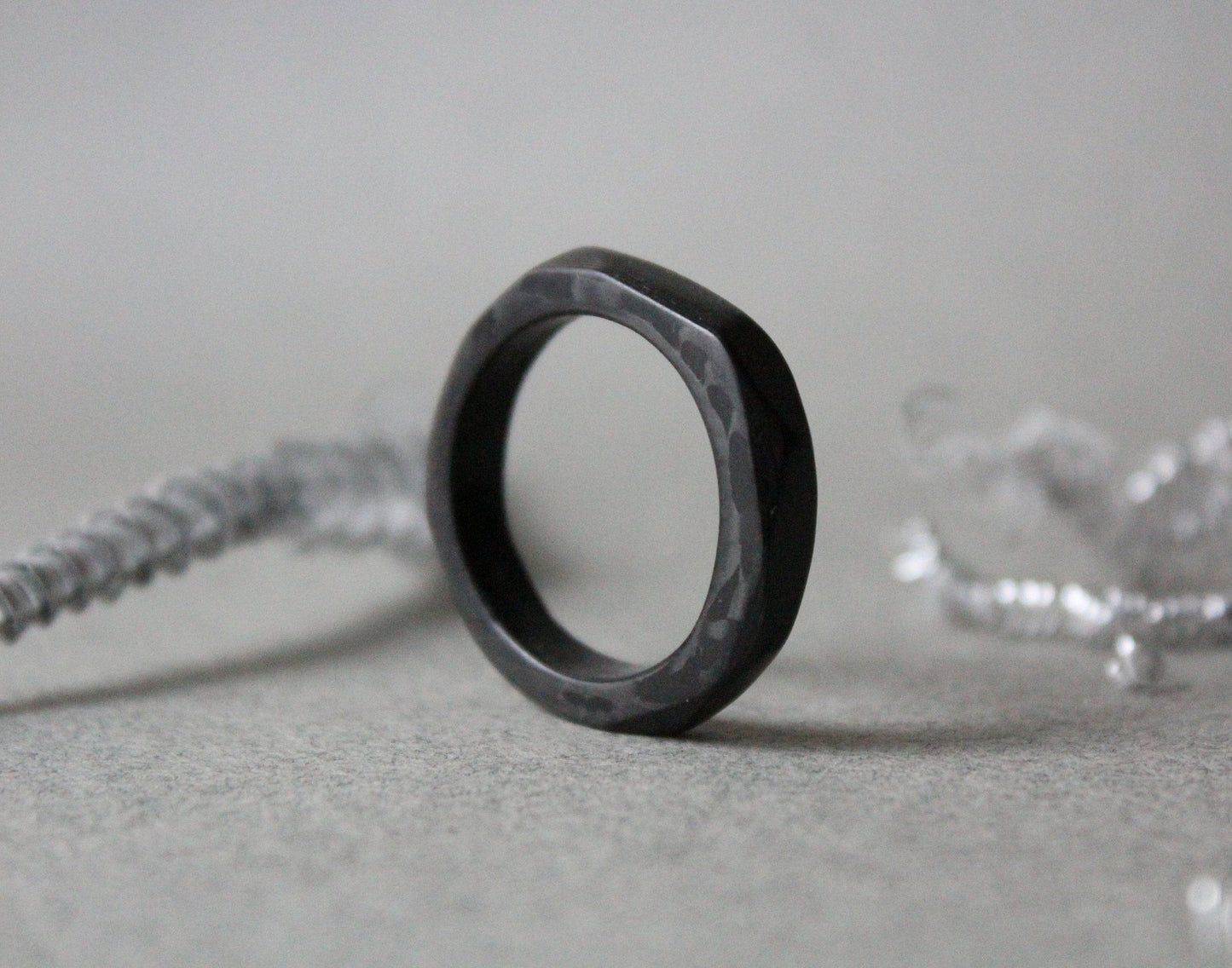 Faceted Carbon Fiber Ring