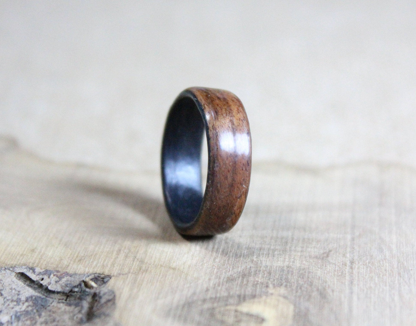 Santos Rosewood and Black Poplar Betnwood Ring