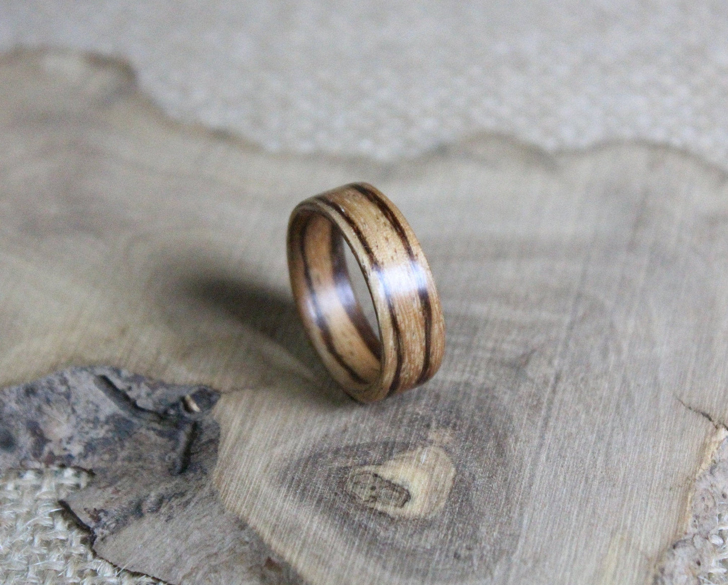 Zebra Wood Bentwood Ring