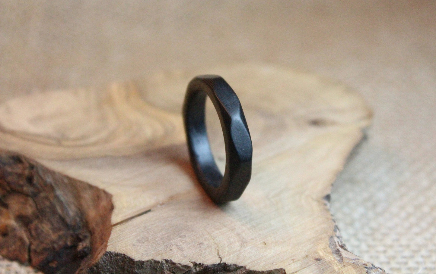 Faceted Carbon Fiber Ring