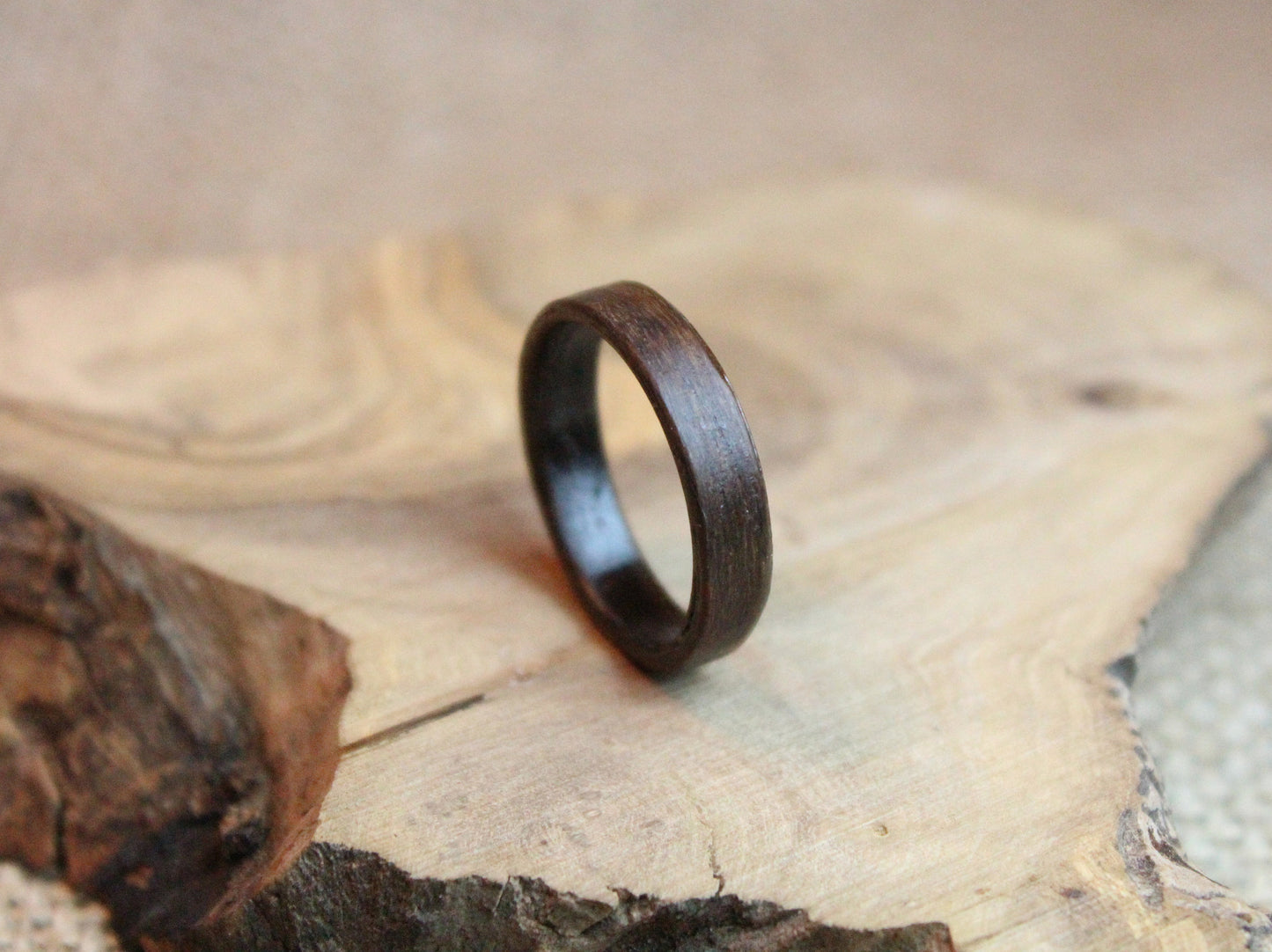 Dark Lingum Vitae Bentwood Ring