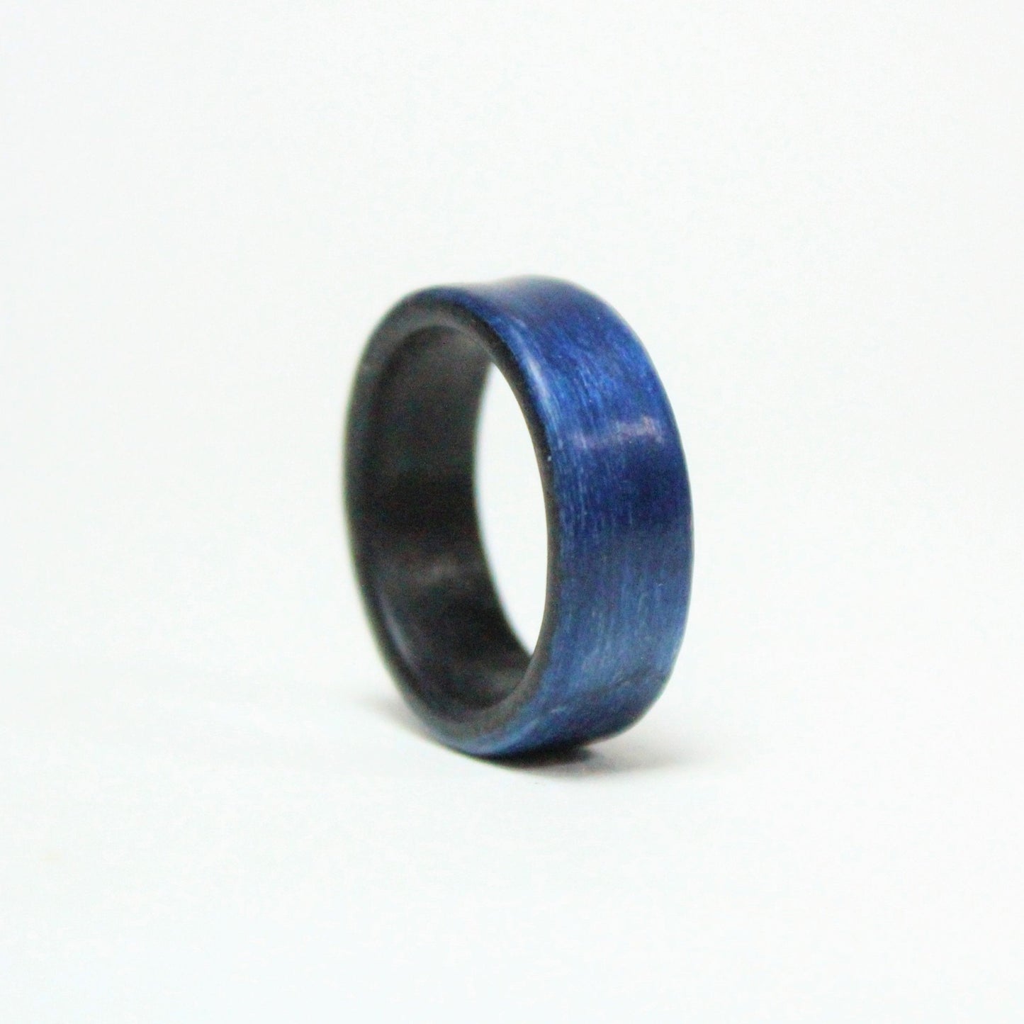 Black and Blue Poplar Bentwood Ring