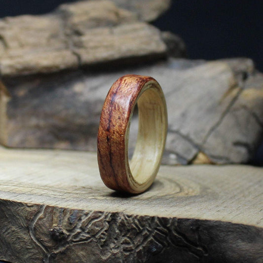 Bubinga and Ash Bentwood Ring