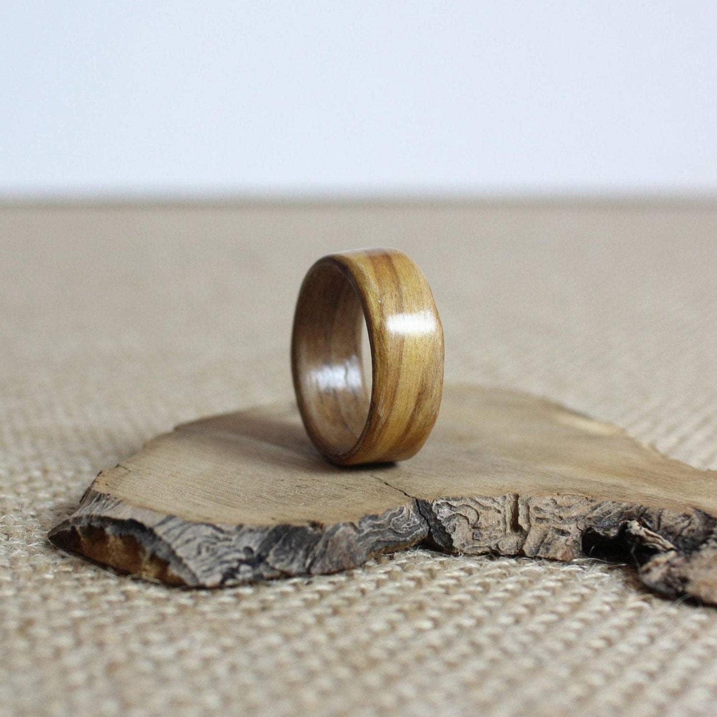 Walnut and Olive Bentwood Ring