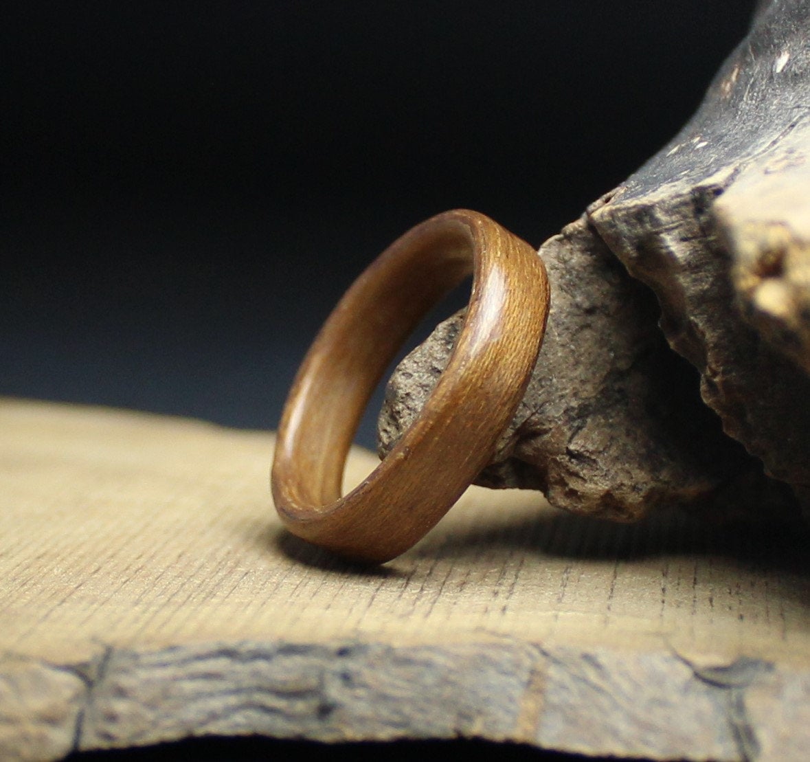 Burmese Teak Bentwood Ring