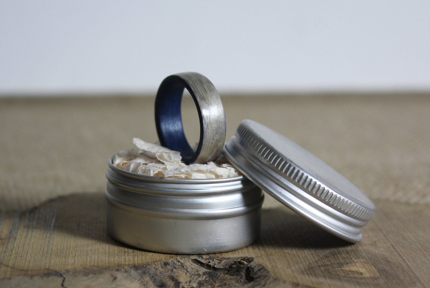 Blue Poplar and Grey Eucalyptus Bentwood Ring