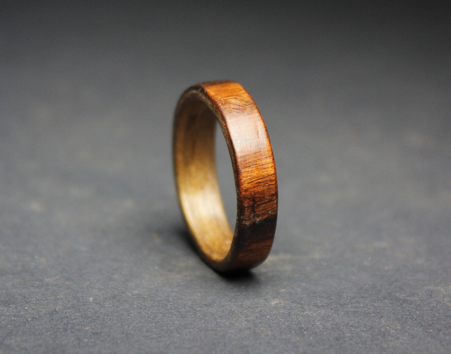 Walnut and Rosewood Bentwood Ring