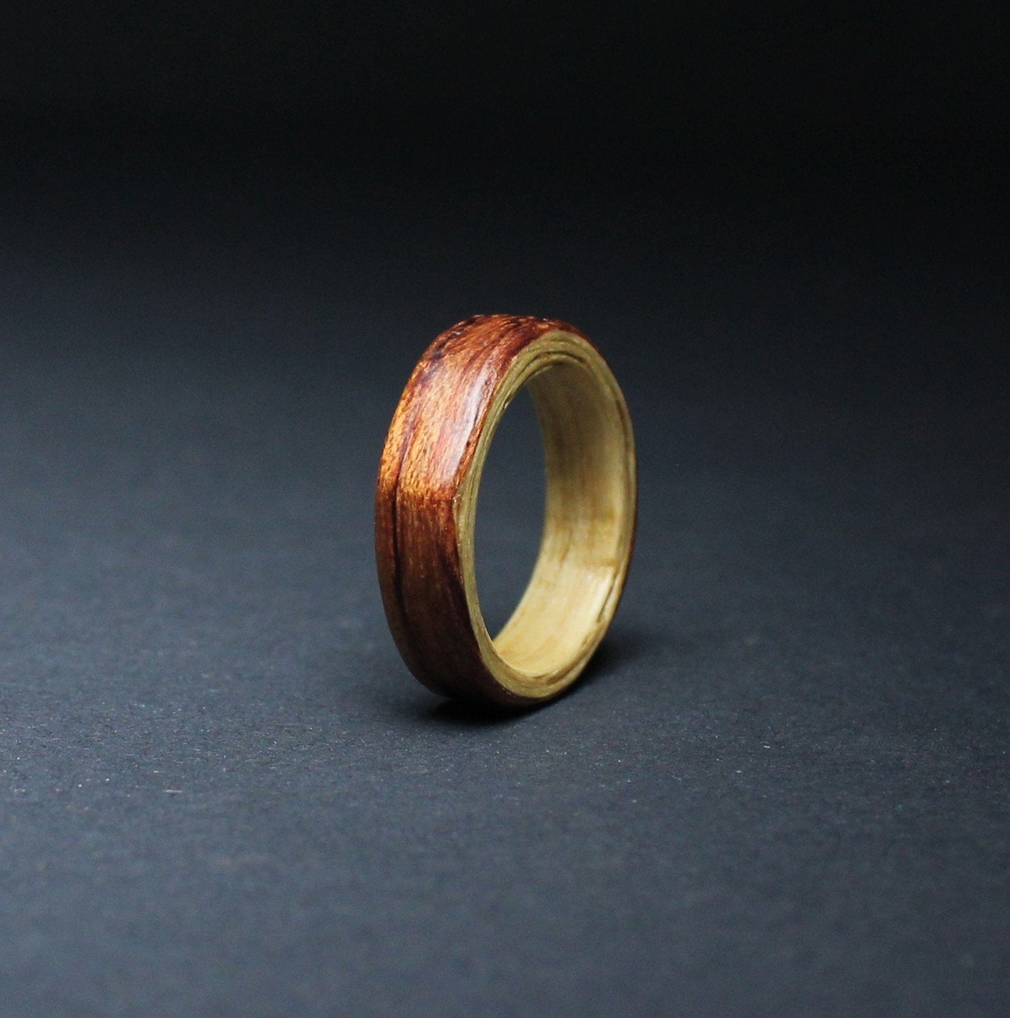 Bubinga and Ash Bentwood Ring